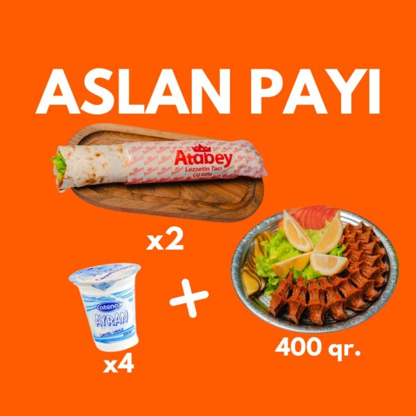 Aslan Payı (400 qr. + 2 Double Dürüm + 4 ayran)